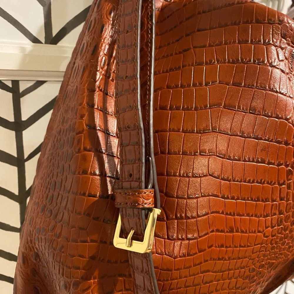G.I.L.I. Milano Double Zip Exotic Genuine Leather Hobo with two Straps